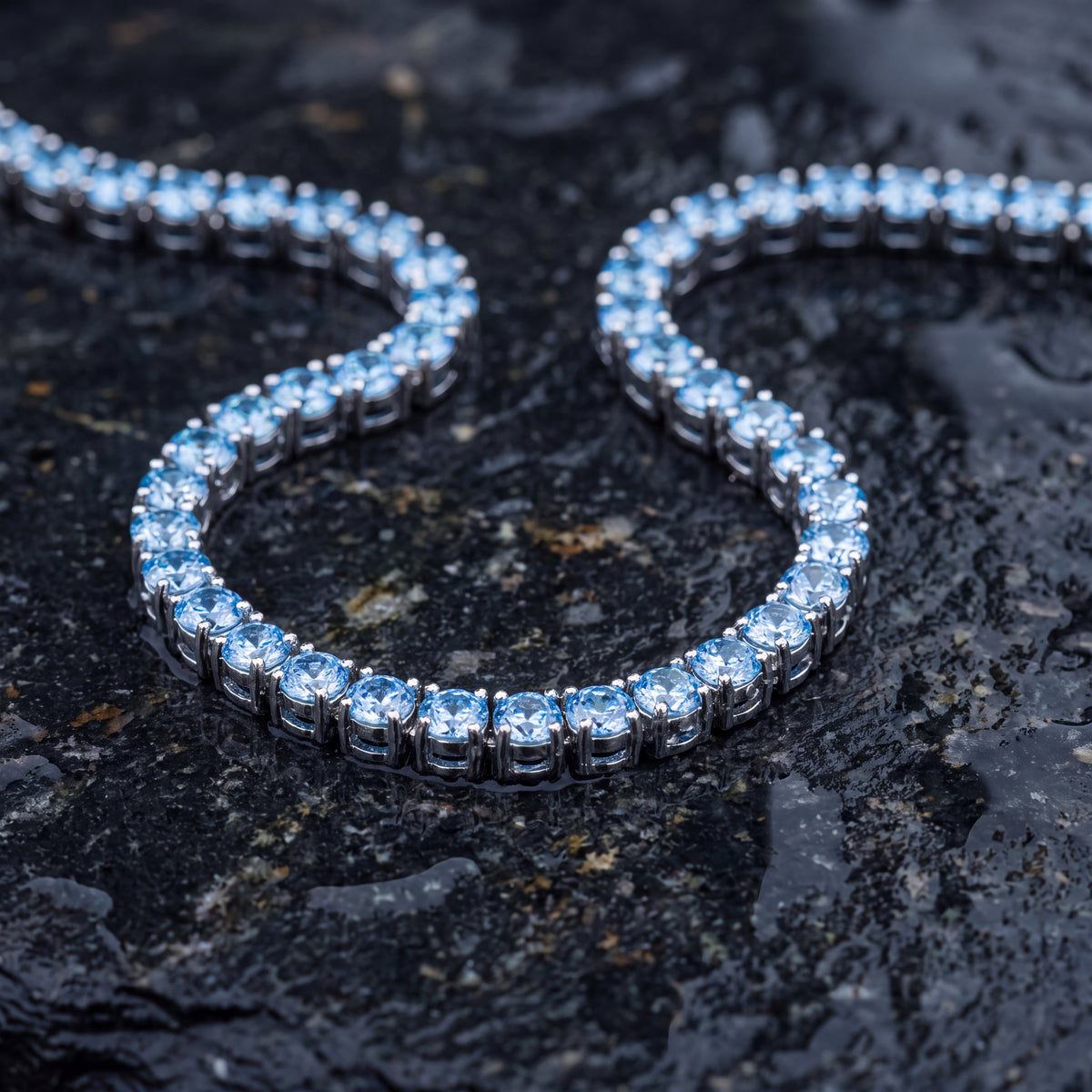 Aqua Capri chain laid on slate