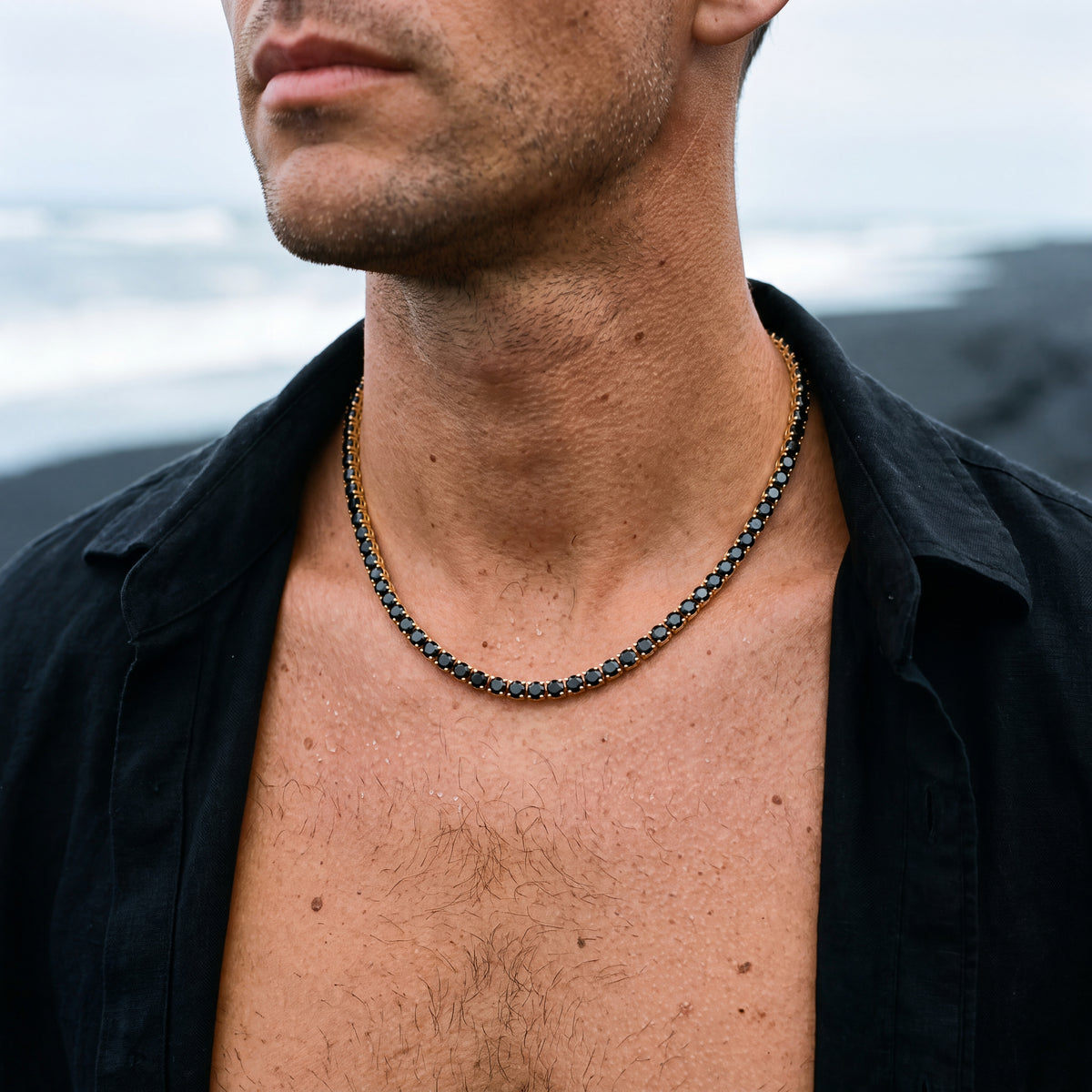 Onyx Doré tennis chain worn