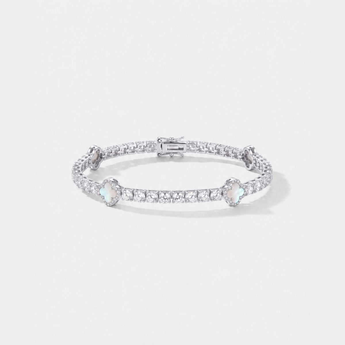 Ice Clover Bracelet - silver tone