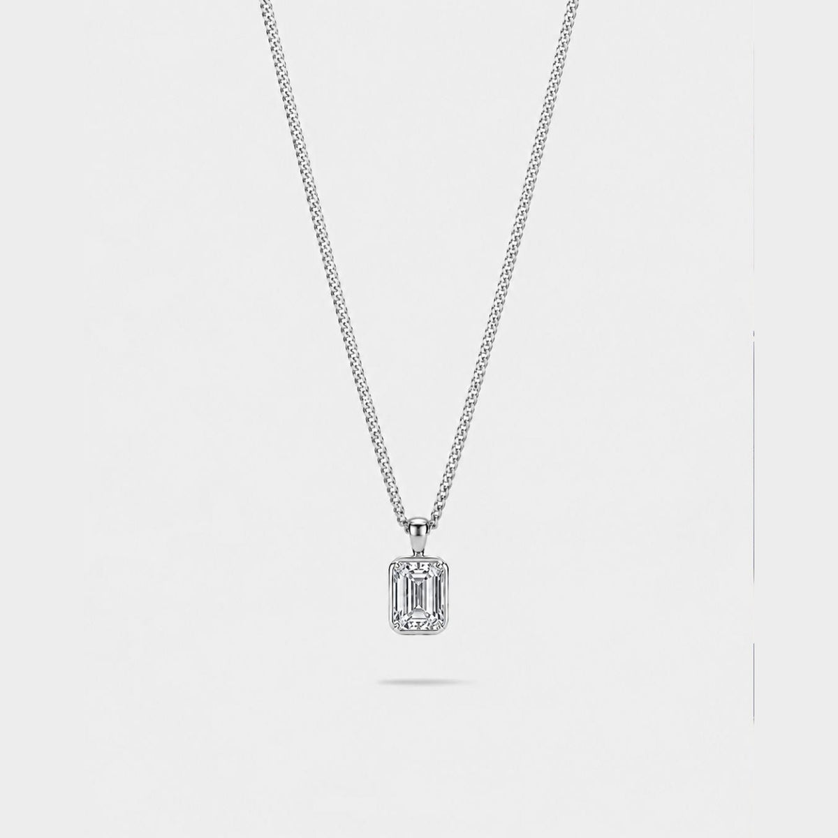 Ice Pendant Necklace - silver tone