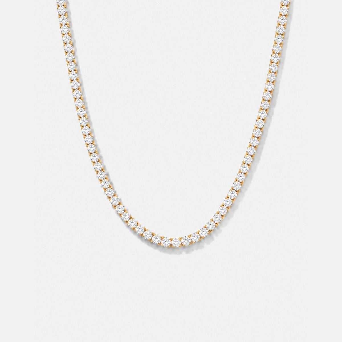 Ice Doré Chain — clear tennis necklace, gold tone