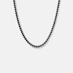 Onyx Chain — black tennis necklace, silver setting