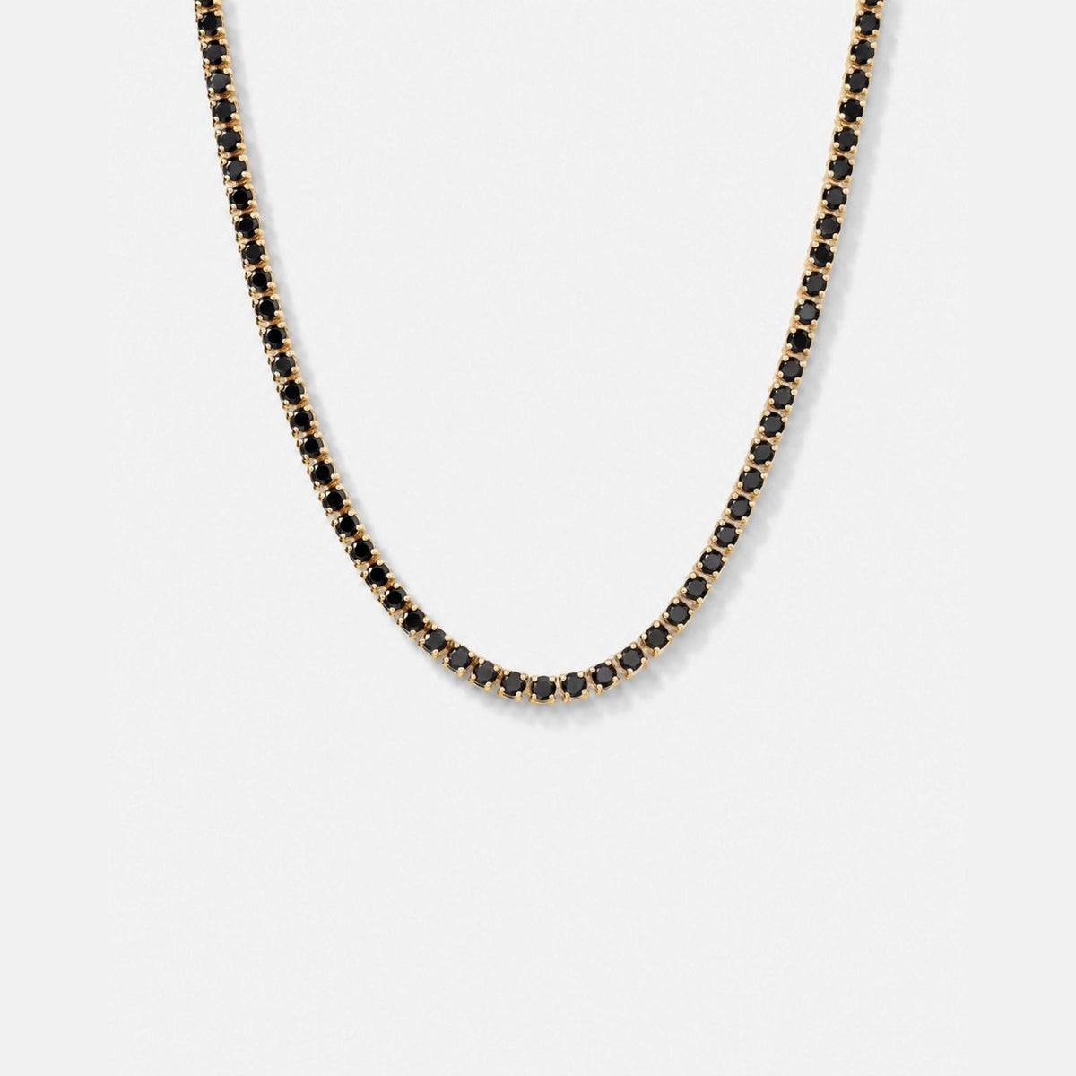 Onyx Doré Chain — black tennis necklace, gold setting