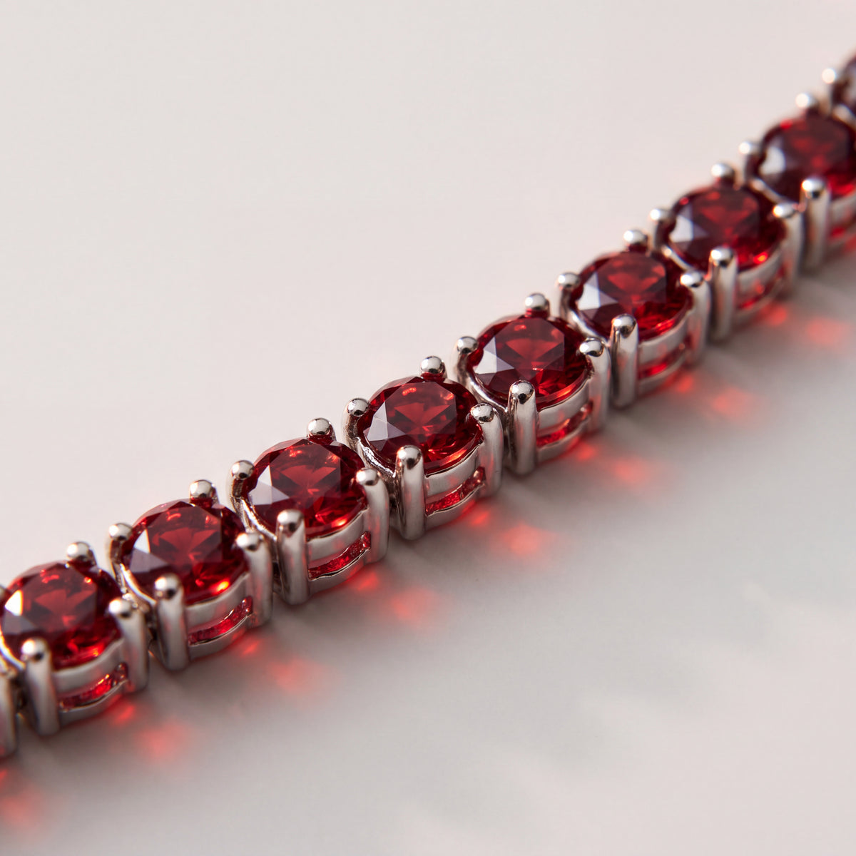 Macro detail of the Rubi Garnet Chain