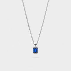 Bleu Pendant Necklace - silver tone