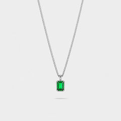 Green Day Pendant Necklace - silver tone