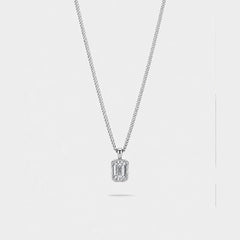 Ice Pendant Necklace - silver tone