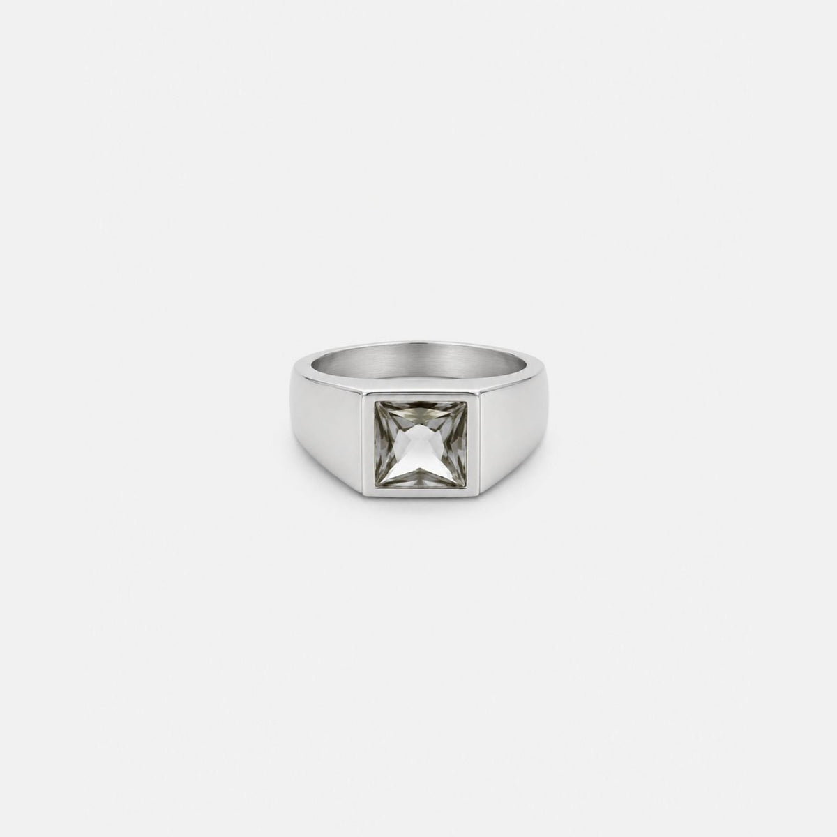 Ice Signet Ring - silver tone