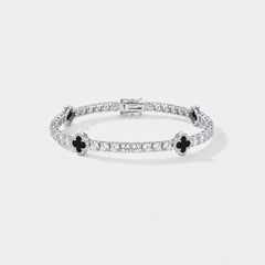 Noir Clover Bracelet - silver tone